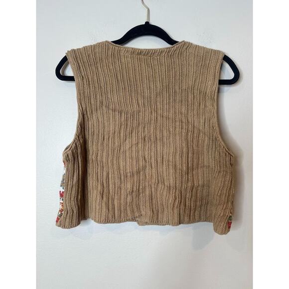 VTG Liz Sport Knit Sweater Vest Boho Western Grannycore Size Petite Medium PM - Picture 4 of 8